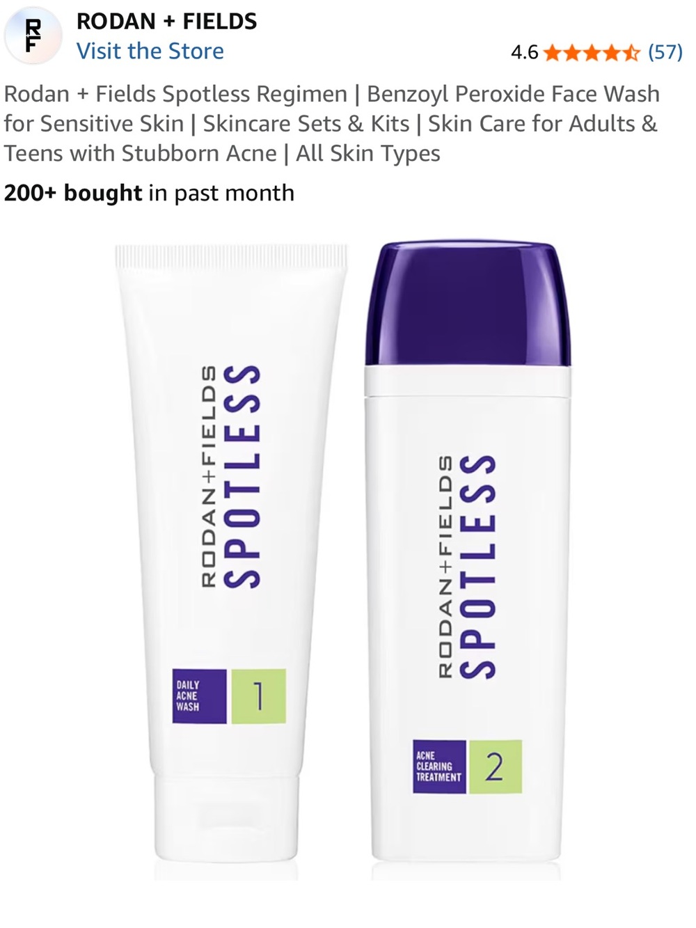 NWB Rodan + Fields Acne Clearing Treatment & Daily Acne Wash Bundle